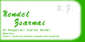 mendel zsarnai business card